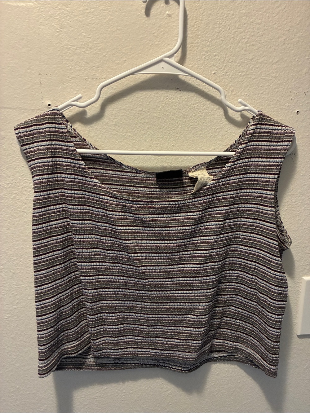 No Boundaries Striped Sleeveless Crop Top in Black and White